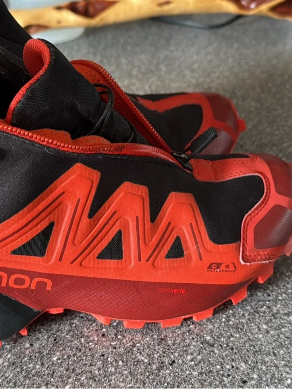 Salomon Men's Black and Red Trail Sneakers